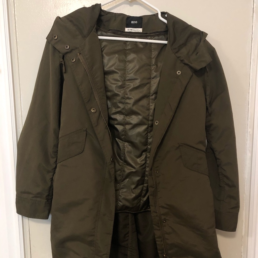 Army Green Urban Outfitters Trench Coat